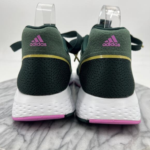 Adidas Womens 9 Edge Lux 5 Sneaker Shadow Green Camo Gold Running Trainer GZ6748 - Picture 5 of 13